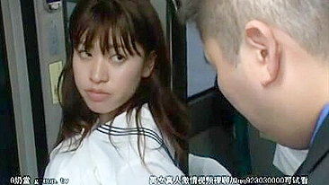 Molestation of Unfortunate Asian Schoolgirl by Pervert Stranger in School Bus