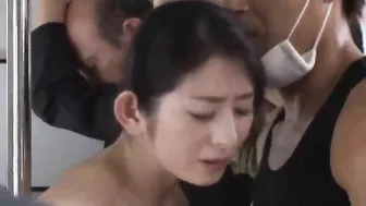 Japanese MILF Miku Hasegawa gets groped and fucked in crowded train