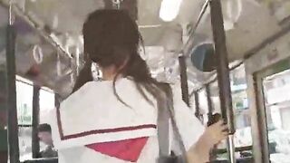 Japanese Girl Groped by Group of Men on Bus