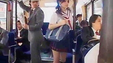 Japanese Girl Groped by Group of Men on Bus