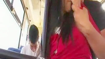 Japanese Schoolgirl Gets Blowjob in Public Bus and Embarrassed, asian, public, bus, humiliation