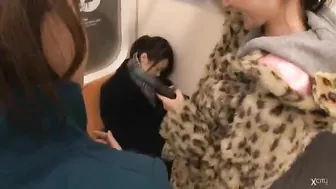 Lesbian Groping on the Bus in Japan