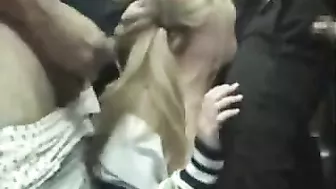 Busty Blonde Cheerleader Groped on Public Bus