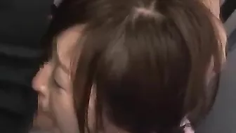 Teen in Pantyhose Gets GangBanged on Bus