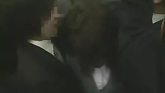 Businesswoman Groped on Crowded Train by Stranger - Interracial Chikan