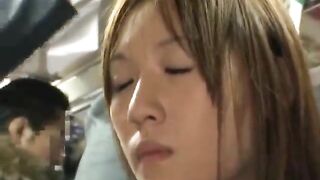 Japanese Teen Schoolgirl in Public Bus