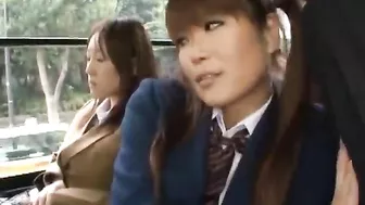 Japanese Teen Schoolgirl in Public Bus