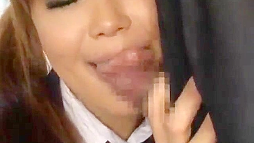 Japanese Teen Schoolgirl in Public Bus