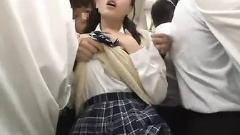 Busty Schoolgirl Gets Roughly Assaulted in Public Bus during Sex act, japanese