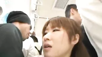 Pervert Assaults Cute Schoolgirl in Crowded Public Bus in Japan