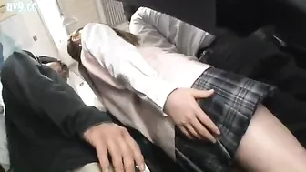 Pervert Assaults Cute Schoolgirl in Crowded Public Bus in Japan