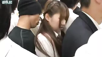 Pervert Assaults Cute Schoolgirl in Crowded Public Bus in Japan