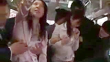 Japanese Business Lady Groped by Maniacs on Bus in Japan