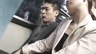 CFNM Groping on Bus by Girl and Guy in Tekoki