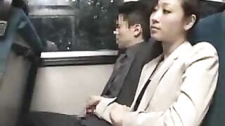 CFNM Groping on Bus by Girl and Guy in Tekoki