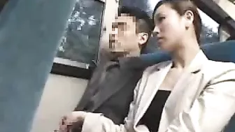 CFNM Groping on Bus by Girl and Guy in Tekoki