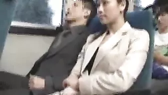 CFNM Groping on Bus by Girl and Guy in Tekoki
