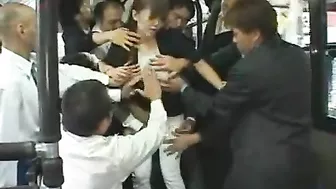 Busty Milf Hitomi Tanaka Groped By Everyboy In the Bus