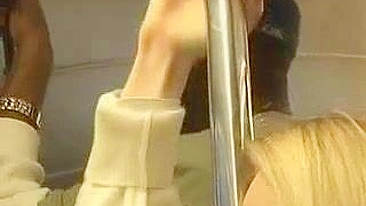 Blonde in Danger on Public Train Ride