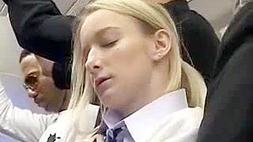 Blonde in Danger on Public Train Ride