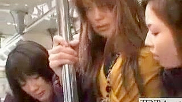 Public Lesbian Fingering in Japan Train Car