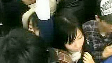 Schoolgirl Groped by Stranger on Crowded Train, Highly-Viewed Voyeur Video Features Asian Official Lady and Blowjob Sex Acts.