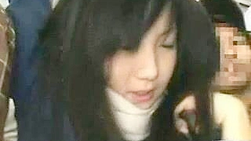 Schoolgirl Groped by Stranger on Crowded Train, Highly-Viewed Voyeur Video Features Asian Official Lady and Blowjob Sex Acts.