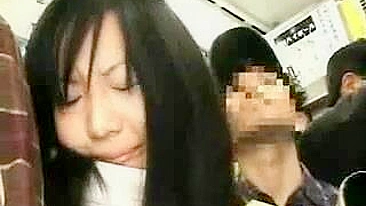 Schoolgirl Groped by Stranger on Crowded Train, Highly-Viewed Voyeur Video Features Asian Official Lady and Blowjob Sex Acts.