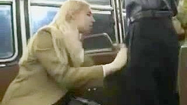 European Girl Handjobs Asian Guy in Public Bus