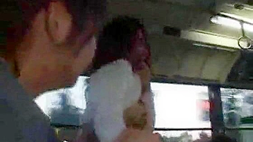 Japanese Mother and Daughter Encounter Maniac on Public Bus