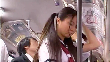 Japanese Schoolgirls Get Used in Public Bus on their way to school