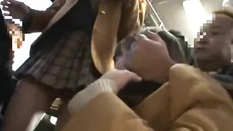 Japanese Coed Schoolgirls Groped and Fucked in Bus