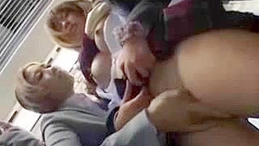 Japanese Lesbians Finger Each Other on Train