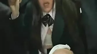 Teen Fingering in Crowded Train