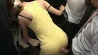 Young Shy Girl Groped on Train, Cumshot and Creampie
