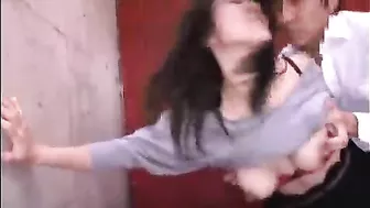 Japanese Teen Groped in Elevator and Publicly Fucked in Garage