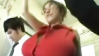 Fondling Big Tits on Public Train