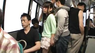 Japanese Teen Gangbanged in Bus