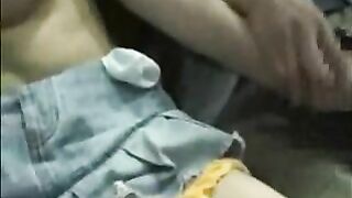 Girl's Tits Massaged While Sleeping on Train