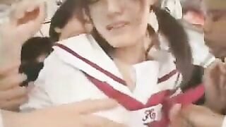 Japanese Schoolgirl Groped on Bus