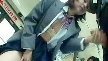 Japanese Teen Gets Blowjob on Bus