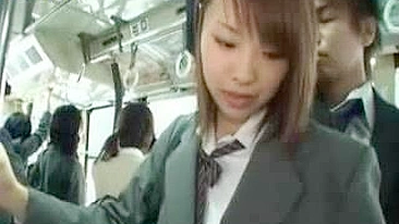 Japanese Teen Gets Blowjob on Bus