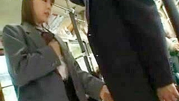 Japanese Teen Gets Blowjob on Bus
