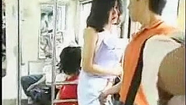 Public Fucking and Groping of Japanese Teen on Crowded Train