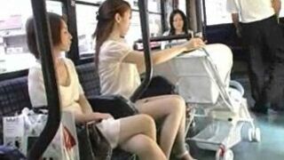 Mom Groped and Fucked by Strangers in Bus while Pushing Baby in Stroller
