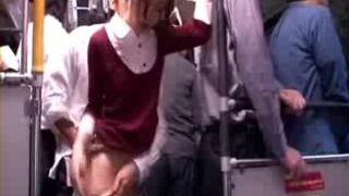 Cute Japanese Schoolgirl Gets Banged in Public on a Crowded Bus