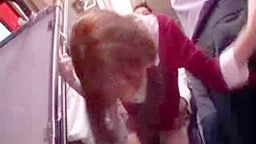 Cute Japanese Schoolgirl Gets Banged in Public on a Crowded Bus