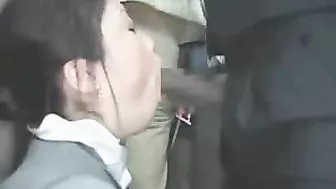 Japanese MILF Groped by Black Guy on Bus