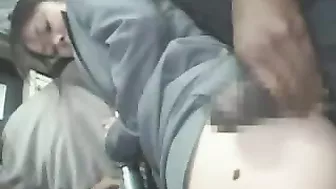 Japanese MILF Groped by Black Guy on Bus