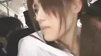 Japanese Teen Molested in Buss by Group of Maniacs